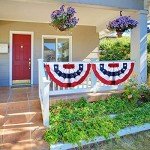 USA Pleated Fan Flag American US Bunting Flag Patriotic Half Fan Banner Flag with Canvas Header and Brass Grommets for 4th of July Memorial Day Indoor Outdoor Decoration (4, 1.5x3 Feet)
