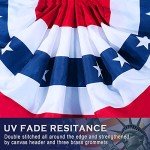 USA Pleated Fan Flag American US Bunting Flag Patriotic Half Fan Banner Flag with Canvas Header and Brass Grommets for 4th of July Memorial Day Indoor Outdoor Decoration (4, 1.5x3 Feet)