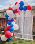 Voircoloria 130pcs Red White Blue Balloons Different Sizes 18" 12" 10" 5" Party Latex Balloons for Birthday Graduation 4th of July Independence Day Anniversary New Year Holiday Party Decorations