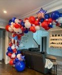 Voircoloria 130pcs Red White Blue Balloons Different Sizes 18" 12" 10" 5" Party Latex Balloons for Birthday Graduation 4th of July Independence Day Anniversary New Year Holiday Party Decorations