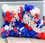 Voircoloria 130pcs Red White Blue Balloons Different Sizes 18" 12" 10" 5" Party Latex Balloons for Birthday Graduation 4th of July Independence Day Anniversary New Year Holiday Party Decorations