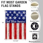 Artofy God Bless America 4th of July Home Decorative Garden Flag, House Yard American Stars Stripes Outside Decor, USA Patriotic Memorial Day Outdoor Small Burlap Decoration Double Sided 12 x 18