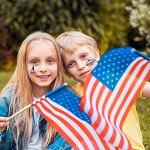 ABTOLS 10 Sheets Patriotic Tattoos, 4th of July American Flag Red White Blue Design Fake Tattoos USA Body Art Patriotic Stickers for Labor Day Memorial Day Party Supplies