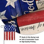 Artofy God Bless America 4th of July Home Decorative Garden Flag, House Yard American Stars Stripes Outside Decor, USA Patriotic Memorial Day Outdoor Small Burlap Decoration Double Sided 12 x 18