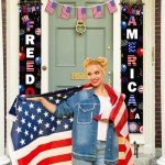 AIBIIN Veterans Day Porch Banner Sign Decorations Freedom American Front Door Decorative Hanging Patriotic Door Banner Black Forth of July Porch Decorations Outdoor for Home Office 70.8x11.8 inch