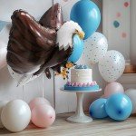 Patriotic Independence Day 3D Giant Eagle Bird Foil Balloons, Inflatable 4 th July Realistic American Bald Eagles Blowup Balloon For Birthday Animal Themed Party Decoration Supplies