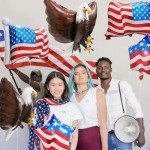 Patriotic Independence Day 3D Giant Eagle Bird Foil Balloons, Inflatable 4 th July Realistic American Bald Eagles Blowup Balloon For Birthday Animal Themed Party Decoration Supplies