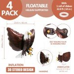 Patriotic Independence Day 3D Giant Eagle Bird Foil Balloons, Inflatable 4 th July Realistic American Bald Eagles Blowup Balloon For Birthday Animal Themed Party Decoration Supplies