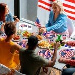 Avezano 168 PCS American Flag Patriotic Party Supplies Plates Cups Napkins Tableware Set for 4th of July, Memorial Day, Independence Day Party Decorations, Serves 24