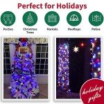 LAMPHOME Patriotic String Lights - Red White Blue Mini Lights with White Wire - 19.6Ft 100 Count UL Certified String Lights for Independence Day Patriotic Holidays Decoration (Red, White & Blue)