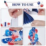 10 Pcs 4th of July Decorations Centerpieces 3D Patriotic Honeycomb Centerpieces Independence Day Table Centerpieces Fourth of July Party Supplies for Indoor Outdoor Table Decoration