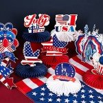 10 Pcs 4th of July Decorations Centerpieces 3D Patriotic Honeycomb Centerpieces Independence Day Table Centerpieces Fourth of July Party Supplies for Indoor Outdoor Table Decoration