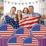 Aysimple 50 PCS 4th of July Patriotic Decorations, American Flag Large Oval Paper Plates, Veterans Day Patriotic Disposable Plates Independence Day Dinner Plates Tableware Dinnerware
