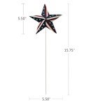 Morning View American Flag Barn Star Garden Stake Set of 4, Metal Patriotic Garden Stake Decorative USA Yard Signs Outdoor US Flags Lawn Porch for 4th of July Memorial Day 15.75 Inches Tall