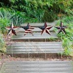 Morning View American Flag Barn Star Garden Stake Set of 4, Metal Patriotic Garden Stake Decorative USA Yard Signs Outdoor US Flags Lawn Porch for 4th of July Memorial Day 15.75 Inches Tall