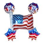 Vocoliday 6Pcs 4th of July Balloons American Flag Balloons Foil Balloons Star Balloons Independence Day Balloon for Patriotic Party Supplies, 18 Inch