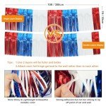 4 Pack 10 Feet Foil Fringe Garland Metallic Tinsel Streamers Banner Wall Hanging Fringe Backdrop Banner for Parade Floats Wedding Birthday Party Decoration (Royal Blue Red White)
