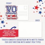 m&h invites 100 Vote Postcards - Patriotic Blank Postcards for Voting Campaign