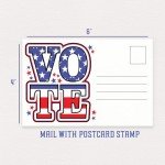 m&h invites 100 Vote Postcards - Patriotic Blank Postcards for Voting Campaign