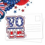 m&h invites 100 Vote Postcards - Patriotic Blank Postcards for Voting Campaign