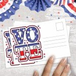 m&h invites 100 Vote Postcards - Patriotic Blank Postcards for Voting Campaign