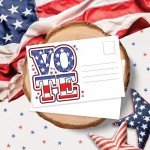 m&h invites 100 Vote Postcards - Patriotic Blank Postcards for Voting Campaign