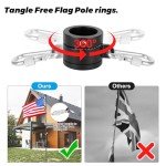 Msnaile 12 FT Carbon Fiber Flag Pole for Outside House in Ground, Flagpoles for Yard, Tangle Free Flag Pole Kit, Wind-Resistant, Bend-Resistant, Rust-Free (Without Flag, Black)