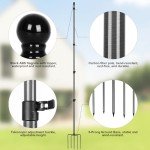 Msnaile 12 FT Carbon Fiber Flag Pole for Outside House in Ground, Flagpoles for Yard, Tangle Free Flag Pole Kit, Wind-Resistant, Bend-Resistant, Rust-Free (Without Flag, Black)