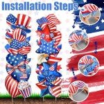Beeveer 2 Pcs 4th of July Yard Sign with Stake Outdoor Patriotic Star Lawn Decoration American Man Woman Waterproof Welcome Party Yard Sign for Memorial Day Home Garden Pathway Supplies(Star)