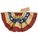 Burlap Patriotic Bunting USA 48" x 24" Pleated Banner with Grommets