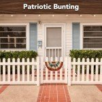 Burlap Patriotic Bunting USA 48" x 24" Pleated Banner with Grommets