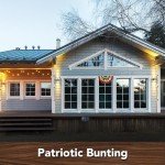 Burlap Patriotic Bunting USA 48" x 24" Pleated Banner with Grommets
