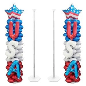 Patriotic Balloons Red White And Blue Balloons 4th of July Decorations Accessories,- 78In x 19In Standing Set of 2, Stars Stripes Designs for 4th of July Party Decorations Patriotic Anniversary