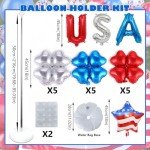 Patriotic Balloons Red White And Blue Balloons 4th of July Decorations Accessories,- 78In x 19In Standing Set of 2, Stars Stripes Designs for 4th of July Party Decorations Patriotic Anniversary