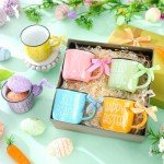Suttmin 6 Pcs 4th of July Mini Coffee Mugs Patriotic Independence Day Tiered Tray Decor Farmhouse Mini Coffee Cups with Ribbons Centerpieces for Housewarming Gifts (Retro Star)(Spring)