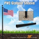 NELXINJO 25FT Sectional Flag Pole Kit, Heavy Duty Aluminum Outdoor In-Ground Flagpole, Black Ball Top, 3x5 USA Flag for Residential commercial Outdoor Garden(25FT, Black)