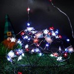 4th of July Decorations Lights, 13FT 40LED Lights Battery Operated Remote Timer USA Flag Fairy Light for Indoor Home Independence Day Memorial Day Fourth of July