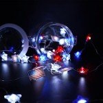 4th of July Decorations Lights, 13FT 40LED Lights Battery Operated Remote Timer USA Flag Fairy Light for Indoor Home Independence Day Memorial Day Fourth of July