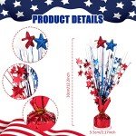 Qunclay 4th of July Decorations Metallic Patriotic Decorations Blue Red White Star Centerpieces for Tables Independence Day Celebration Supplies Decor for Memorial Day (9 Pcs)