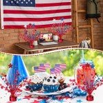 Qunclay 4th of July Decorations Metallic Patriotic Decorations Blue Red White Star Centerpieces for Tables Independence Day Celebration Supplies Decor for Memorial Day (9 Pcs)