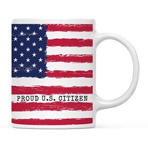 Andaz Press USA Flag, Patriotic 11oz. Coffee Mug Gift, American Flag, Proud U.S. Citizen, 1-Pack, New U.S. Citizenship Naturalization Congratulations Fourth Of July Gift New American Citizenship Gifts