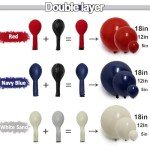 Navy Blue Red Balloon Garland - Double Stuffed Red White Blue Balloons Nude Cream Sand Latex Arch Kit for Birthday Baby Shower Patriotic Baseball Graduation Nautical Party Decorations