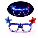 BinaryABC 4th of July Led Light Up Glasses American Flag Patriotic Sunglasses,Fourth of July Party Favors Gifts Party Props