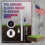 iElyiEsy Flag Poles for Outside House, Heavy Duty Aluminum high hardness Sectional Flag Pole Kit with 3x5 American Flag & Gold Ball Topper for Yard House Ground Residential Commercial (20 FT)