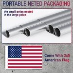iElyiEsy Flag Poles for Outside House, Heavy Duty Aluminum high hardness Sectional Flag Pole Kit with 3x5 American Flag & Gold Ball Topper for Yard House Ground Residential Commercial (20 FT)