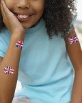 Temporary Tattoo USA / UK | 50 Sheets Patriotic Fake Tattoos| US, America Flag, British, United Kingdom, Union Jack Flag Tattoo Sticker | 4th of July Accessories | Patriotic Party Supplies | for Kids Adults