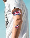 Temporary Tattoo USA / UK | 50 Sheets Patriotic Fake Tattoos| US, America Flag, British, United Kingdom, Union Jack Flag Tattoo Sticker | 4th of July Accessories | Patriotic Party Supplies | for Kids Adults