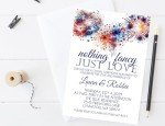 July 4th Wedding Inviations, Set of 12 - Red, White & Blue Wedding Invitations With Envelopes, Fireworks Wedding Invitation