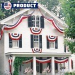 LinaGarten 2x4 Ft American Pleated Fan Flag USA Bunting 4th of July Flags Decor Outside Porch Garden Banner Embroidered Patriotic Stars & Sewn Stripes Canvas Header Brass Grommets