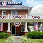 LinaGarten 2x4 Ft American Pleated Fan Flag USA Bunting 4th of July Flags Decor Outside Porch Garden Banner Embroidered Patriotic Stars & Sewn Stripes Canvas Header Brass Grommets